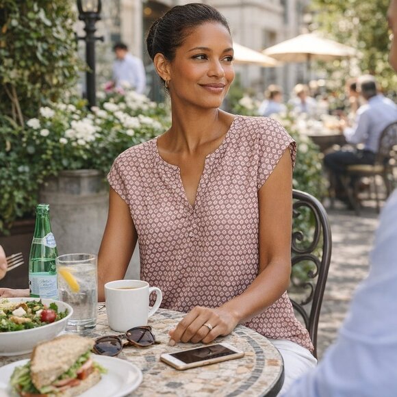 Joie Tops - JOIE Silk Printed Blouse Top Size M | Career Chic Work Office Lunch Capsule